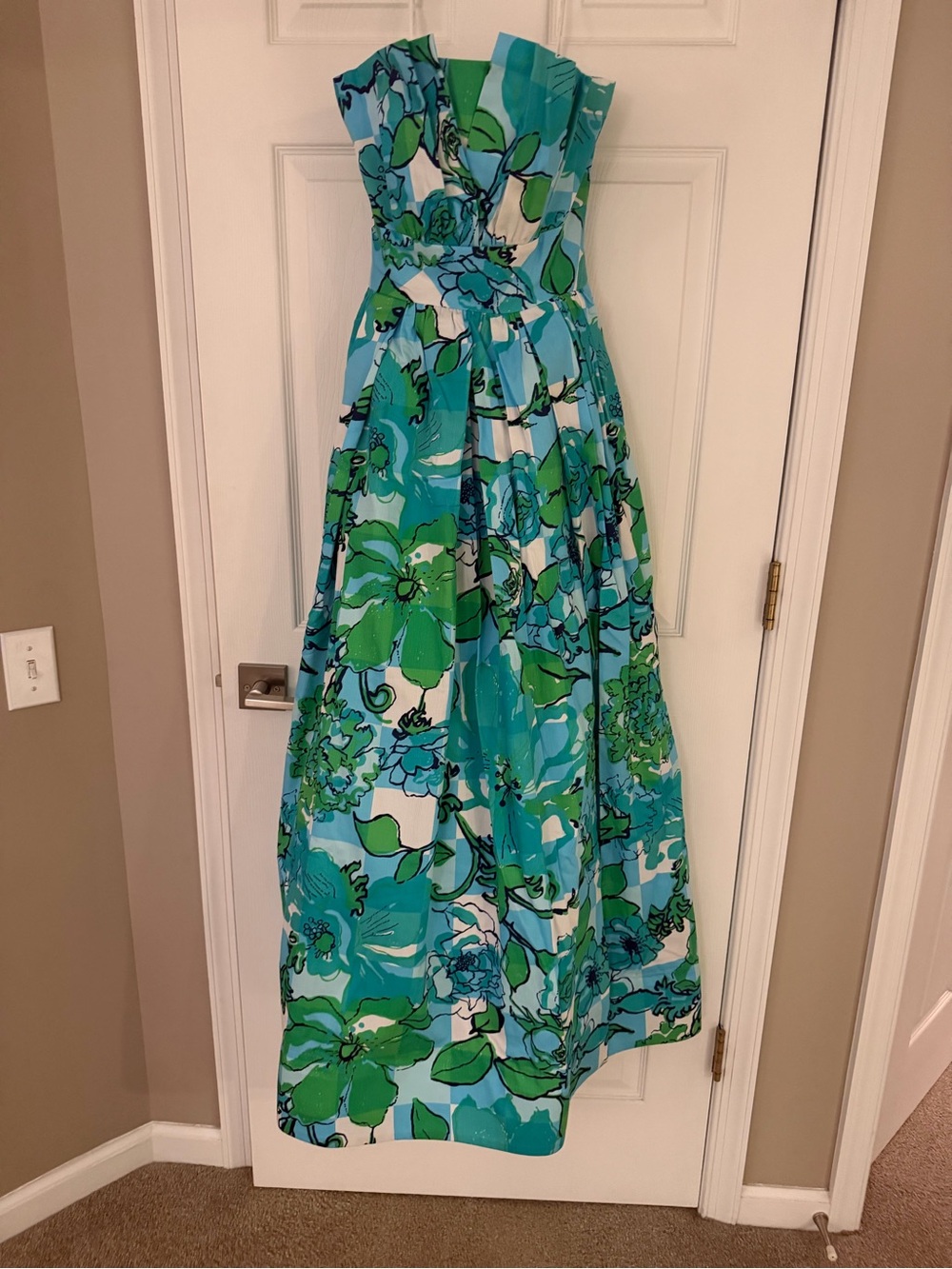 NWT LILLY PULITZER SIZE 00 IVELLA STRAPLESS MAXI DRESS *ROUSSEAUS ROSES*🦄